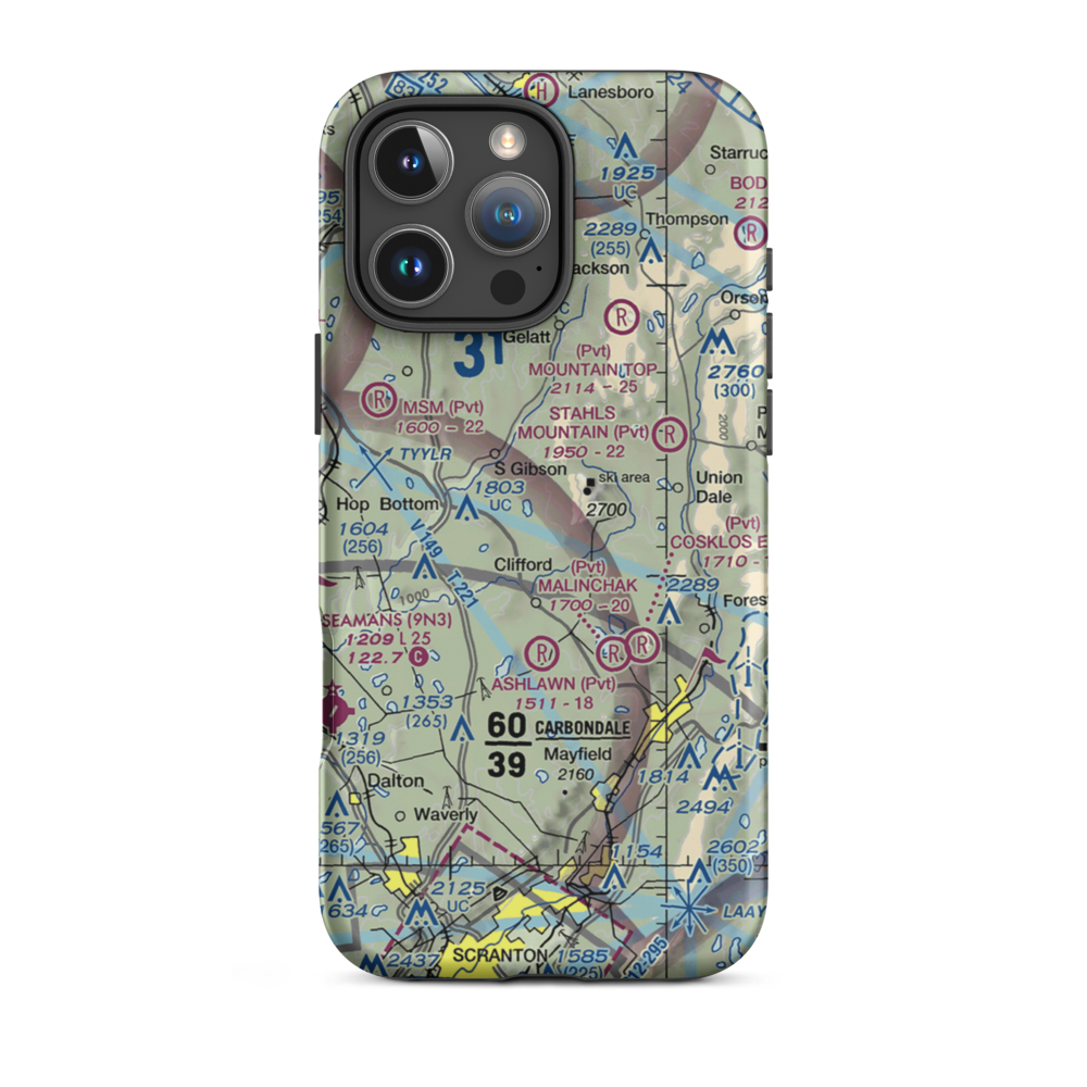 Strizki Ultralightport (PA19) VFR Sectional  Tough iPhone Case iPhone 16 Pro Max model shown