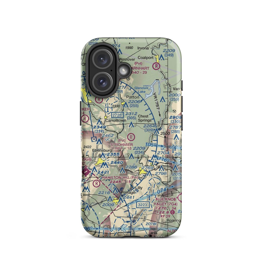 Strohmier Airport (PN53) VFR Sectional  Tough iPhone Case iPhone 16 model shown