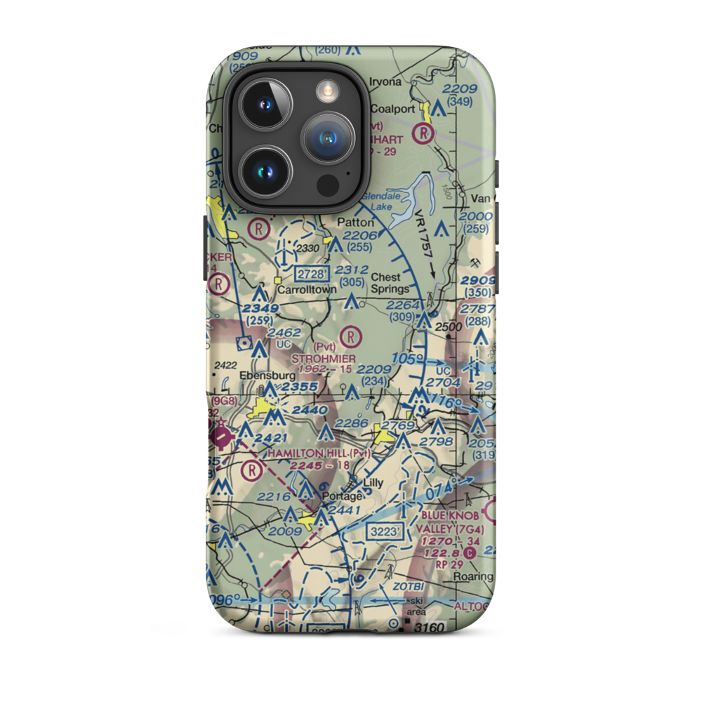 Strohmier Airport (PN53) VFR Sectional  Tough iPhone Case iPhone 16 Pro Max model shown