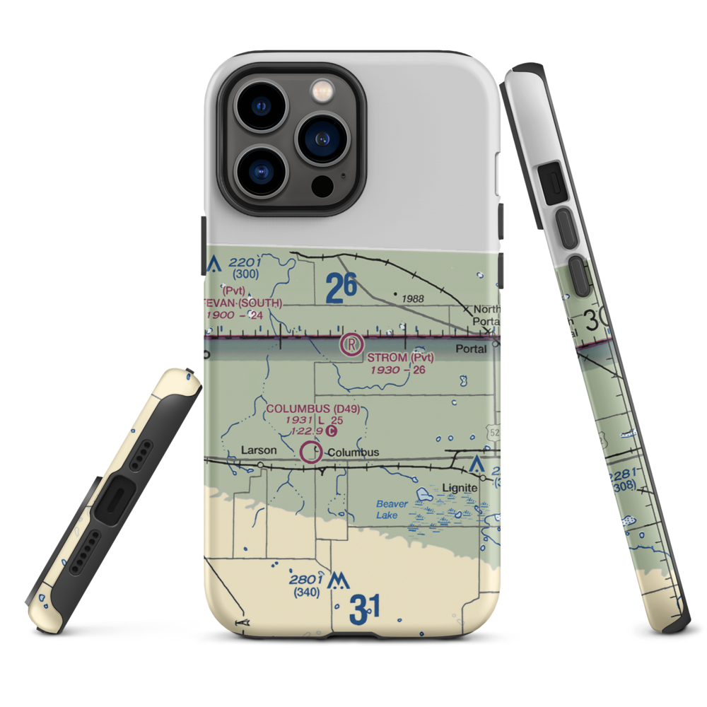 Strom Private Airport (6NA0) VFR Sectional  Tough iPhone Case iPhone 13 Pro Max model shown