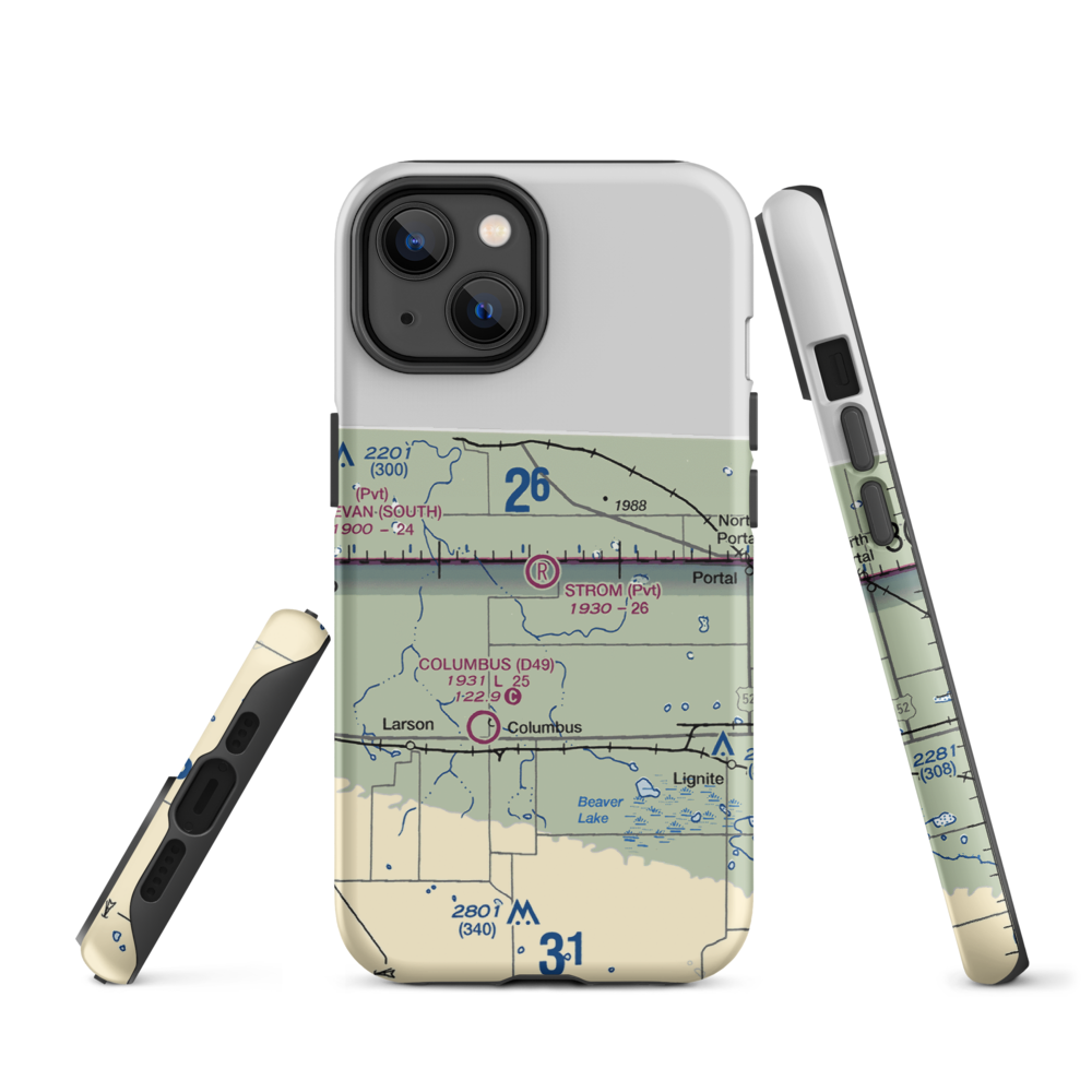 Strom Private Airport (6NA0) VFR Sectional  Tough iPhone Case iPhone 14 model shown