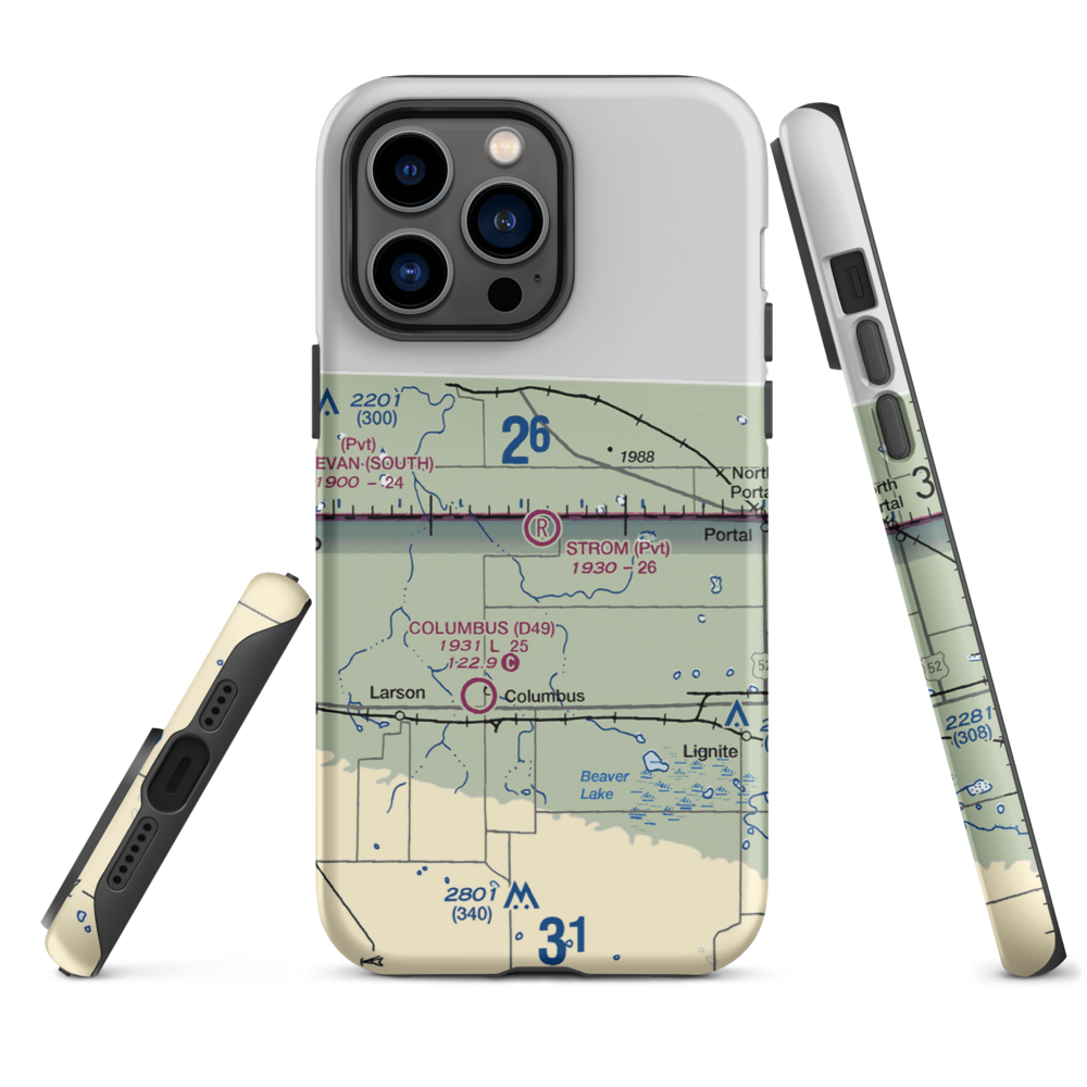 Strom Private Airport (6NA0) VFR Sectional  Tough iPhone Case iPhone 14 Pro Max model shown