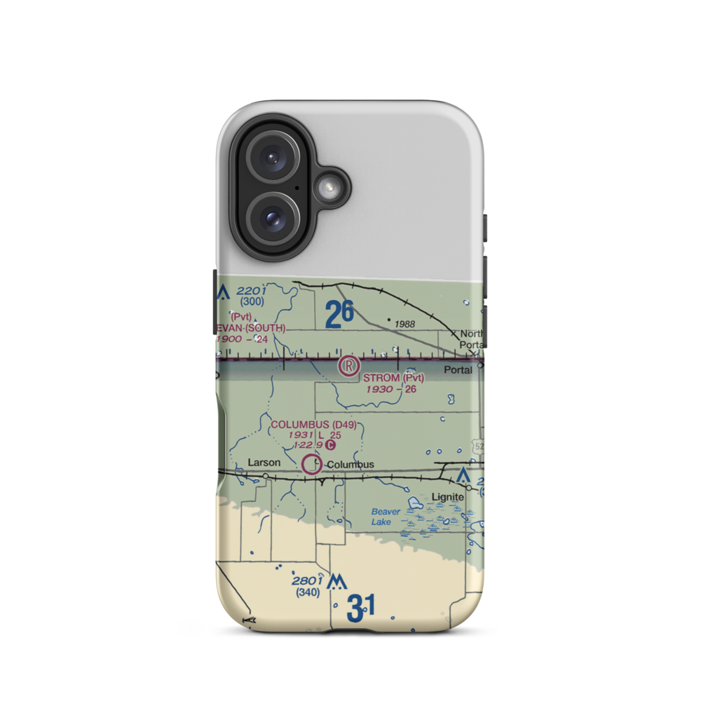 Strom Private Airport (6NA0) VFR Sectional  Tough iPhone Case iPhone 16 model shown