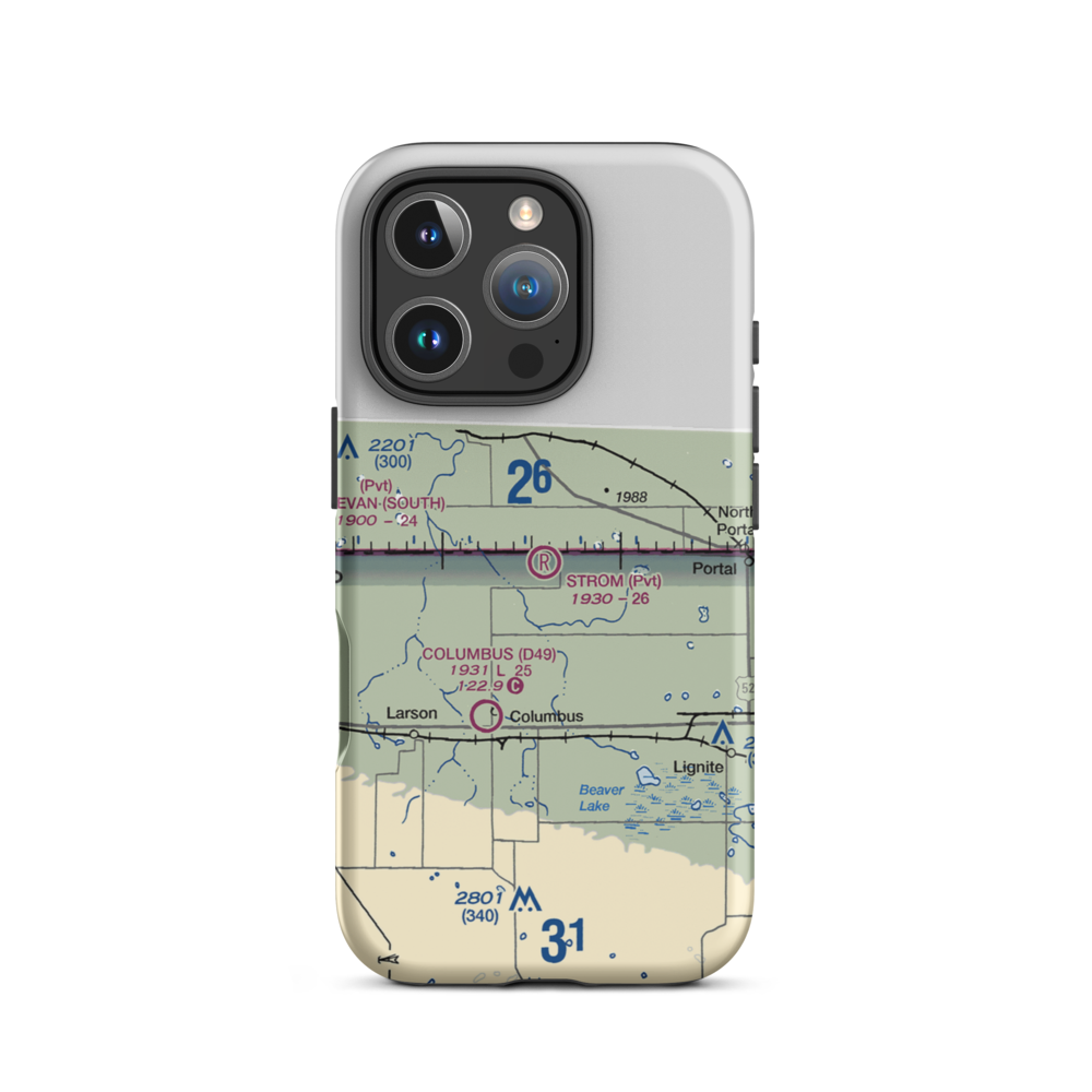 Strom Private Airport (6NA0) VFR Sectional  Tough iPhone Case iPhone 16 Pro model shown