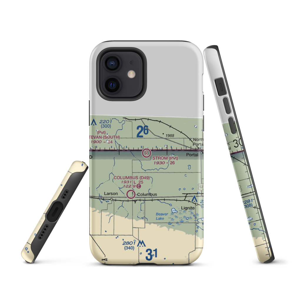 Strom Private Airport (6NA0) VFR Sectional  Tough iPhone Case iPhone 12 model shown