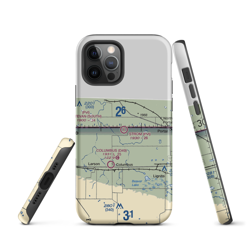 Strom Private Airport (6NA0) VFR Sectional  Tough iPhone Case iPhone 12 Pro model shown