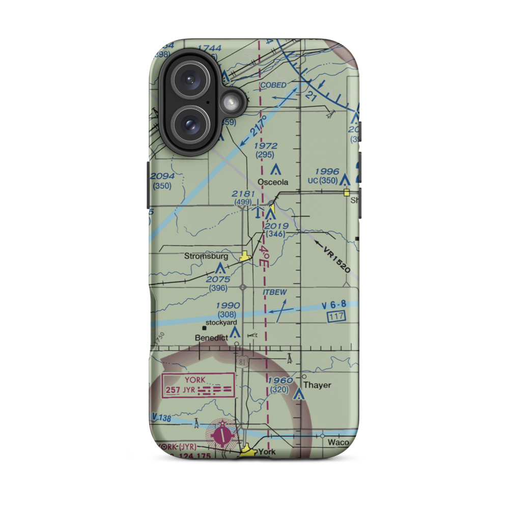 Stromsburg Municipal Airport (23NE) VFR Sectional  Tough iPhone Case iPhone 16 Plus model shown