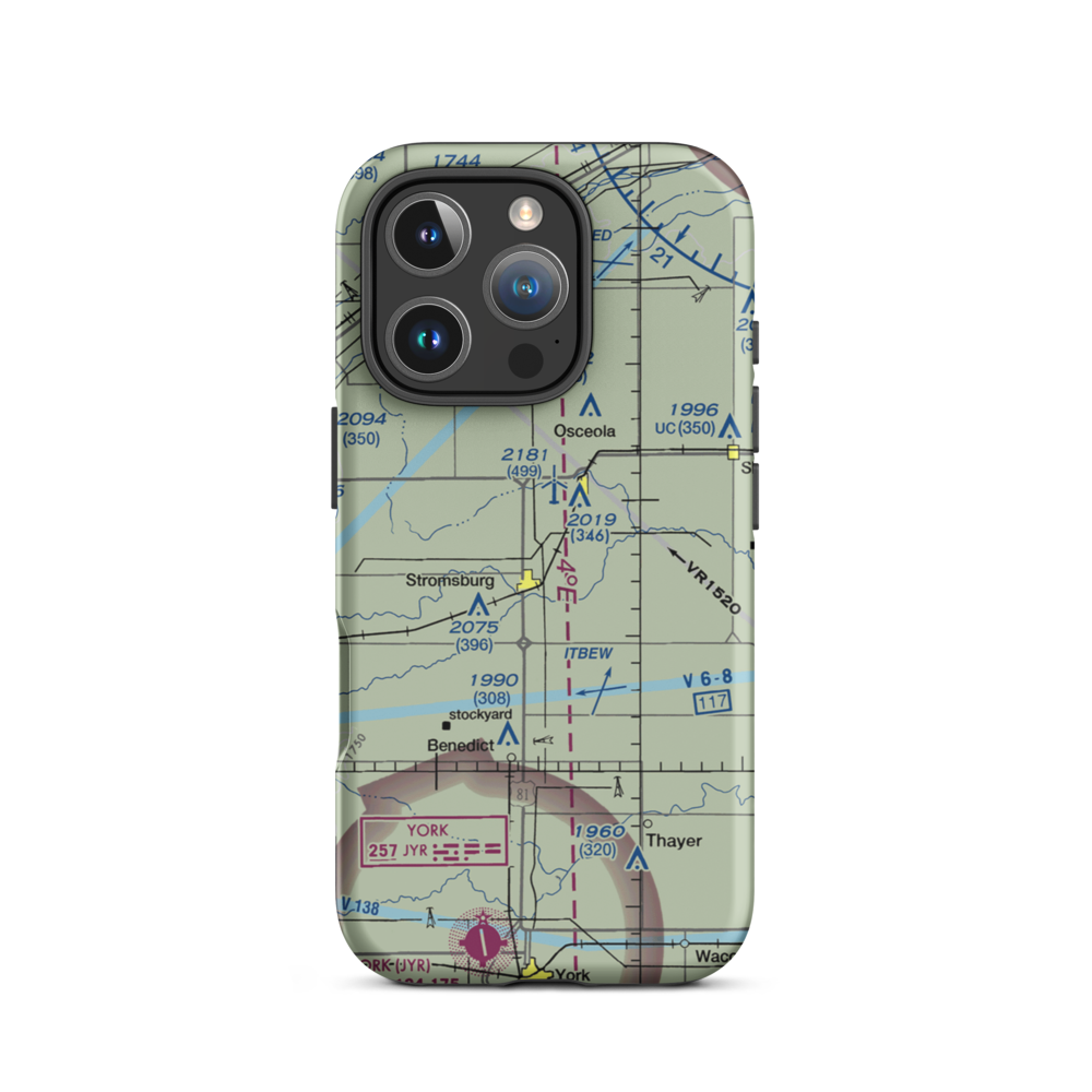 Stromsburg Municipal Airport (23NE) VFR Sectional  Tough iPhone Case iPhone 16 Pro model shown