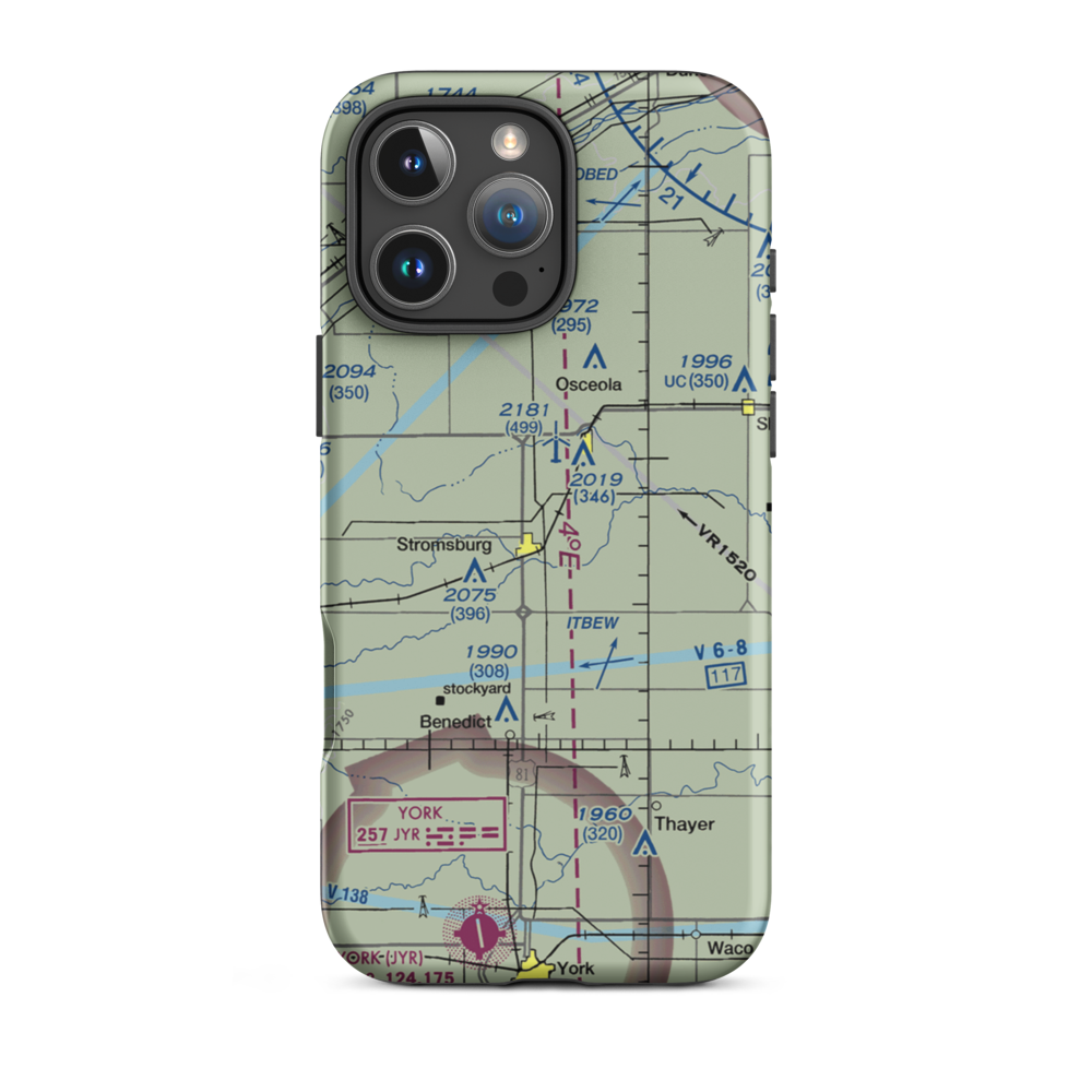 Stromsburg Municipal Airport (23NE) VFR Sectional  Tough iPhone Case iPhone 16 Pro Max model shown
