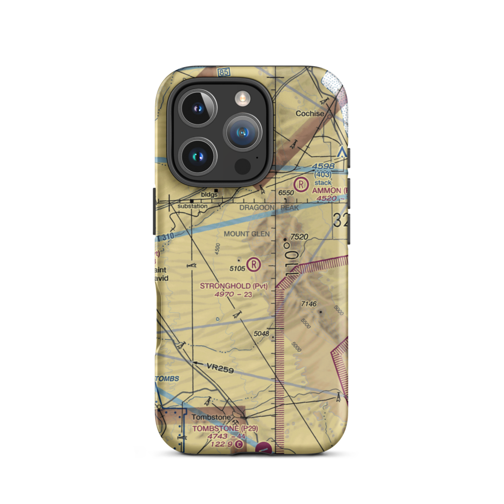 Stronghold Airport (09AZ) VFR Sectional  Tough iPhone Case iPhone 16 Pro model shown