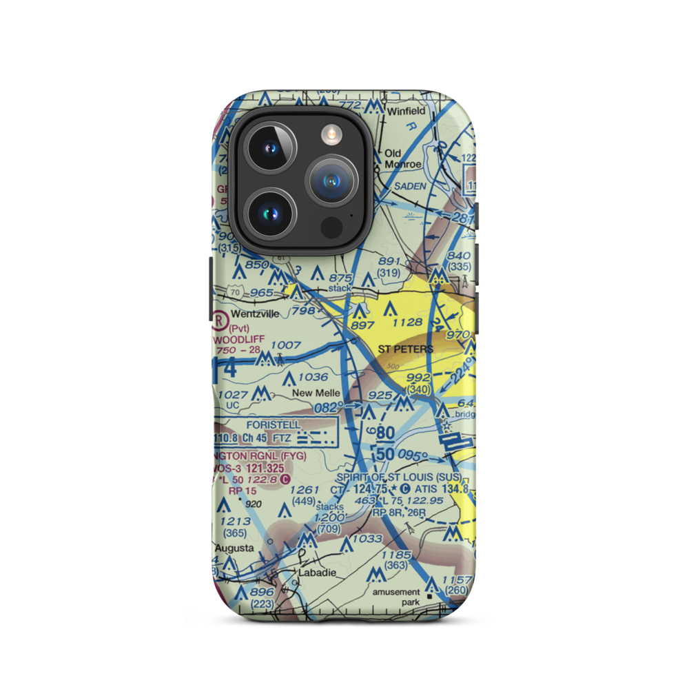 Strutman Field (MU42) VFR Sectional  Tough iPhone Case iPhone 16 Pro model shown