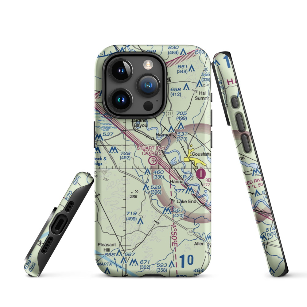 Stuart Airstrip (LA51) VFR Sectional  Tough iPhone Case iPhone 15 Pro model shown