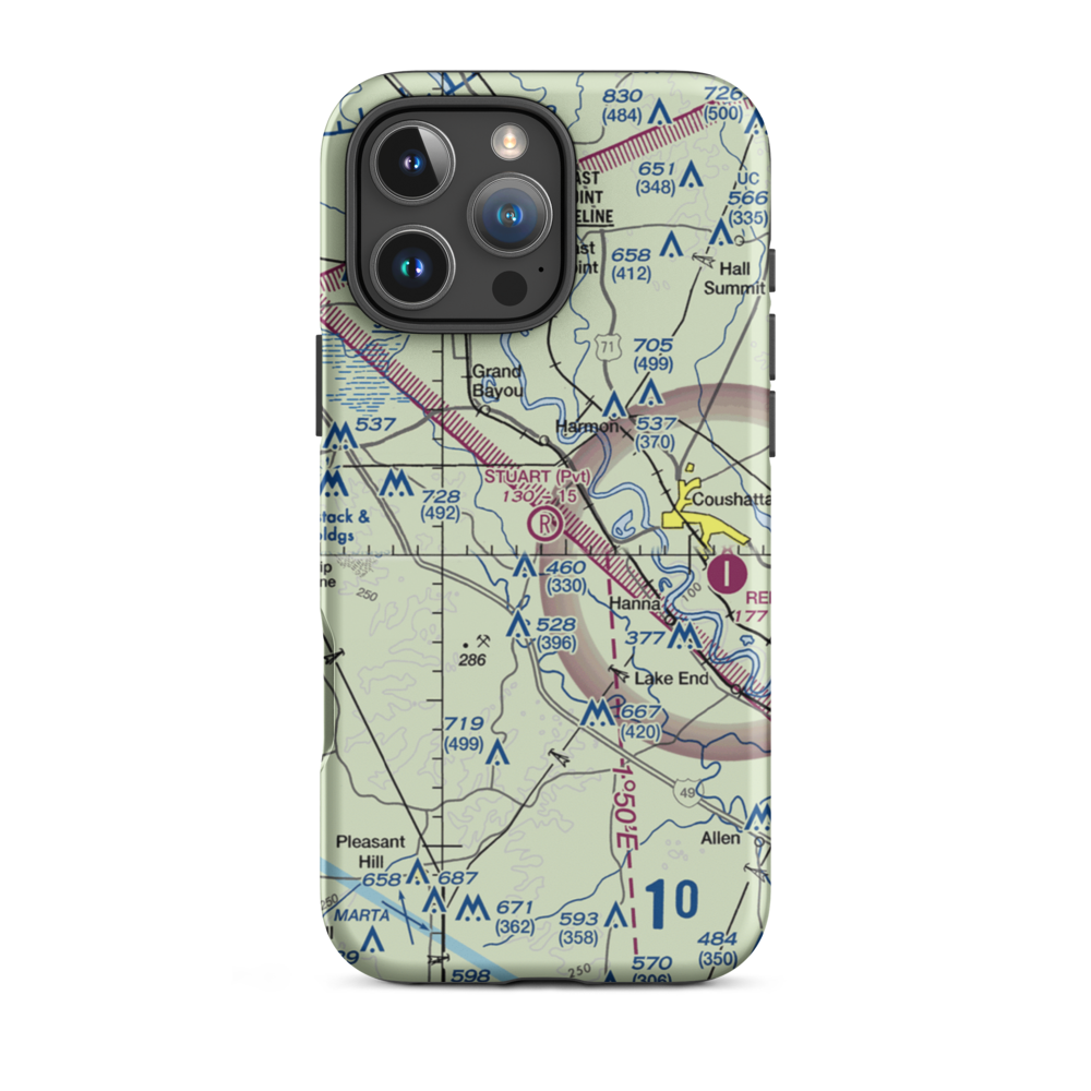 Stuart Airstrip (LA51) VFR Sectional  Tough iPhone Case iPhone 16 Pro Max model shown