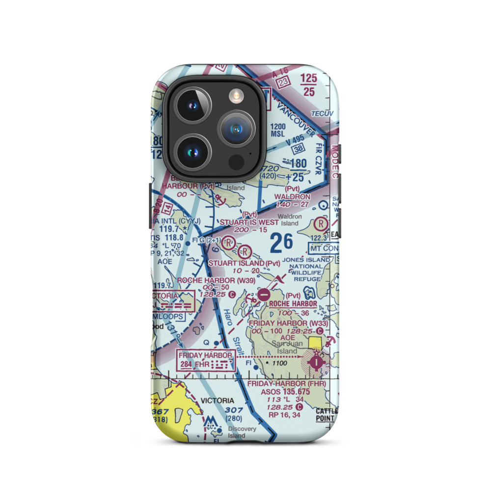 Stuart Island Airpark (7WA5) VFR Sectional  Tough iPhone Case iPhone 16 Pro model shown
