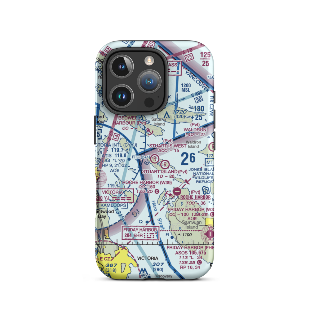 Stuart Island West Airport (2WA3) VFR Sectional  Tough iPhone Case iPhone 16 Pro model shown