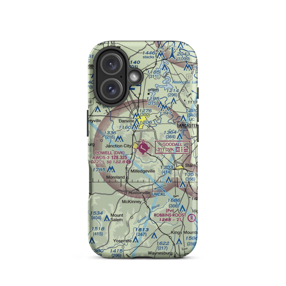 Stuart Powell Field (DVK) VFR Sectional  Tough iPhone Case iPhone 16 model shown