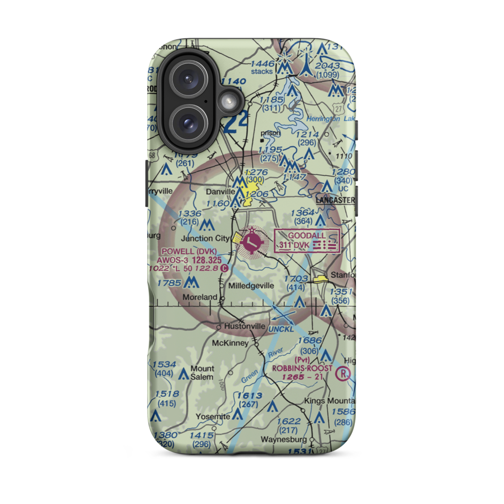 Stuart Powell Field (DVK) VFR Sectional  Tough iPhone Case iPhone 16 Plus model shown