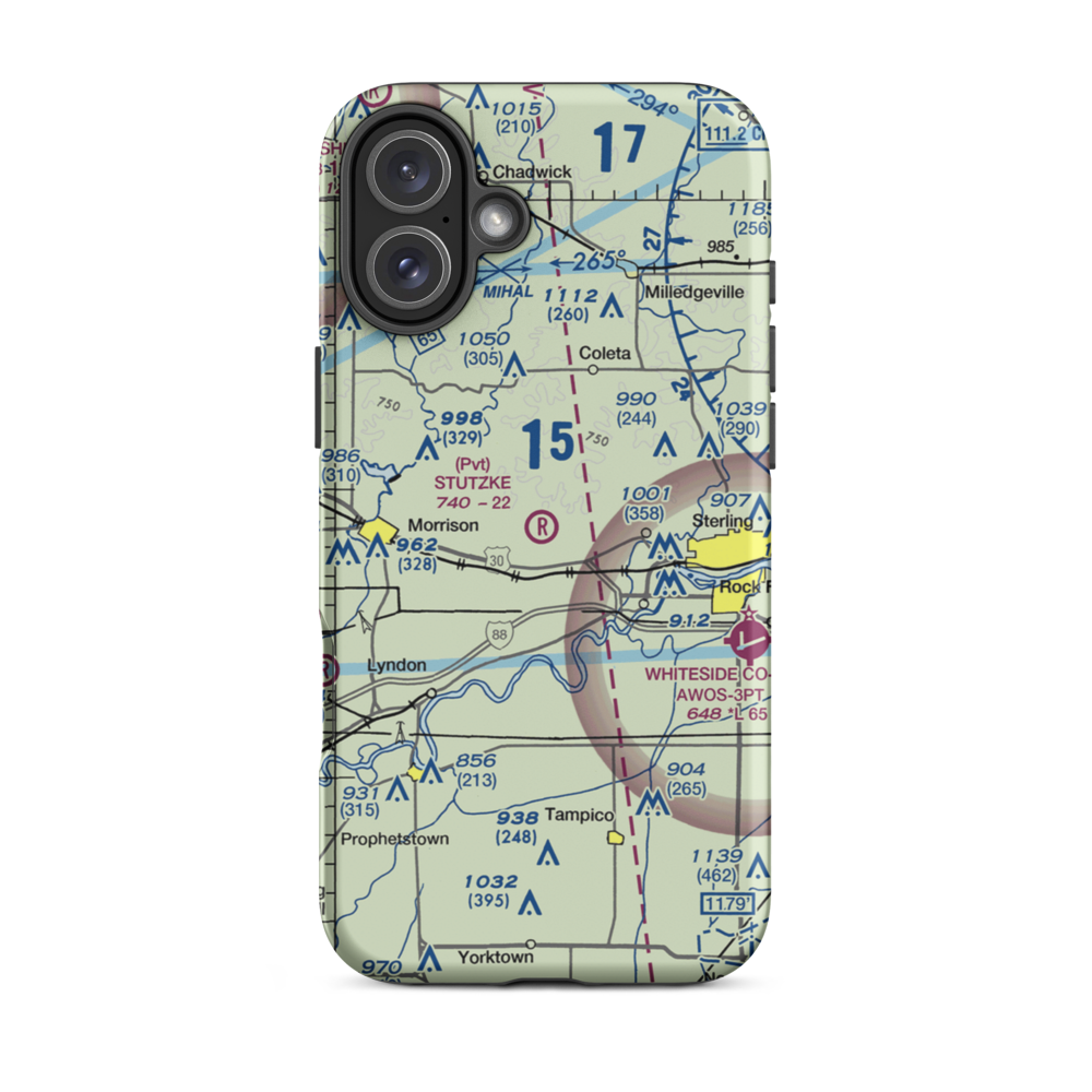 Stutzke Airport (LL38) VFR Sectional  Tough iPhone Case iPhone 16 Plus model shown