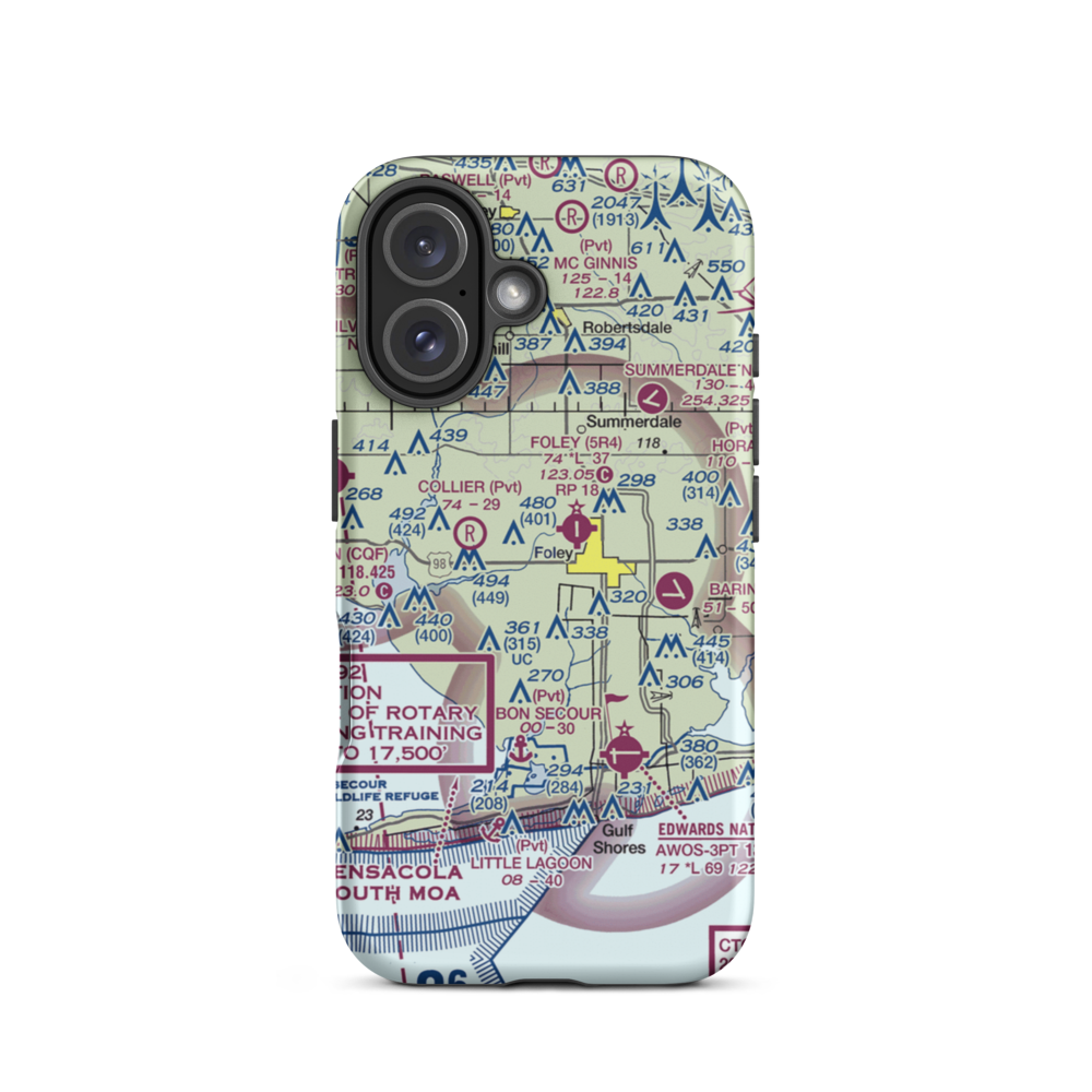 Styron Airport (AL15) VFR Sectional  Tough iPhone Case iPhone 16 model shown
