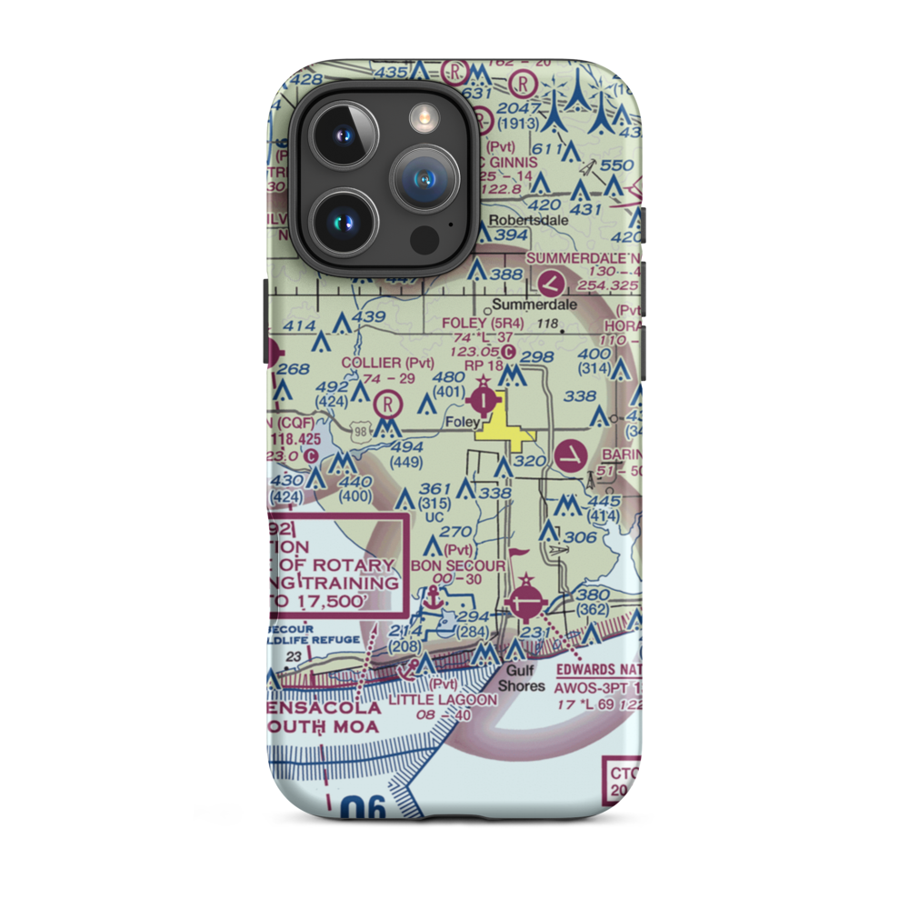 Styron Airport (AL15) VFR Sectional  Tough iPhone Case iPhone 16 Pro Max model shown
