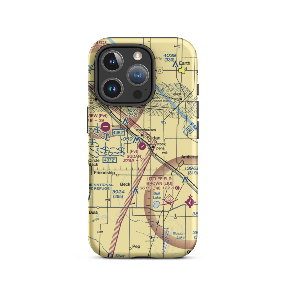Sudan Airport (9XS6) VFR Sectional  Tough iPhone Case iPhone 16 Pro model shown