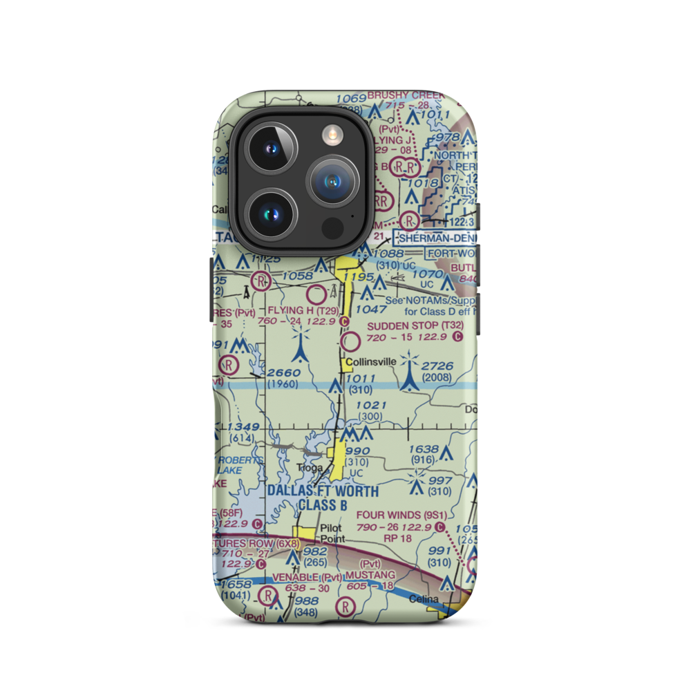 Sudden Stop Airport (T32) VFR Sectional  Tough iPhone Case iPhone 16 Pro model shown