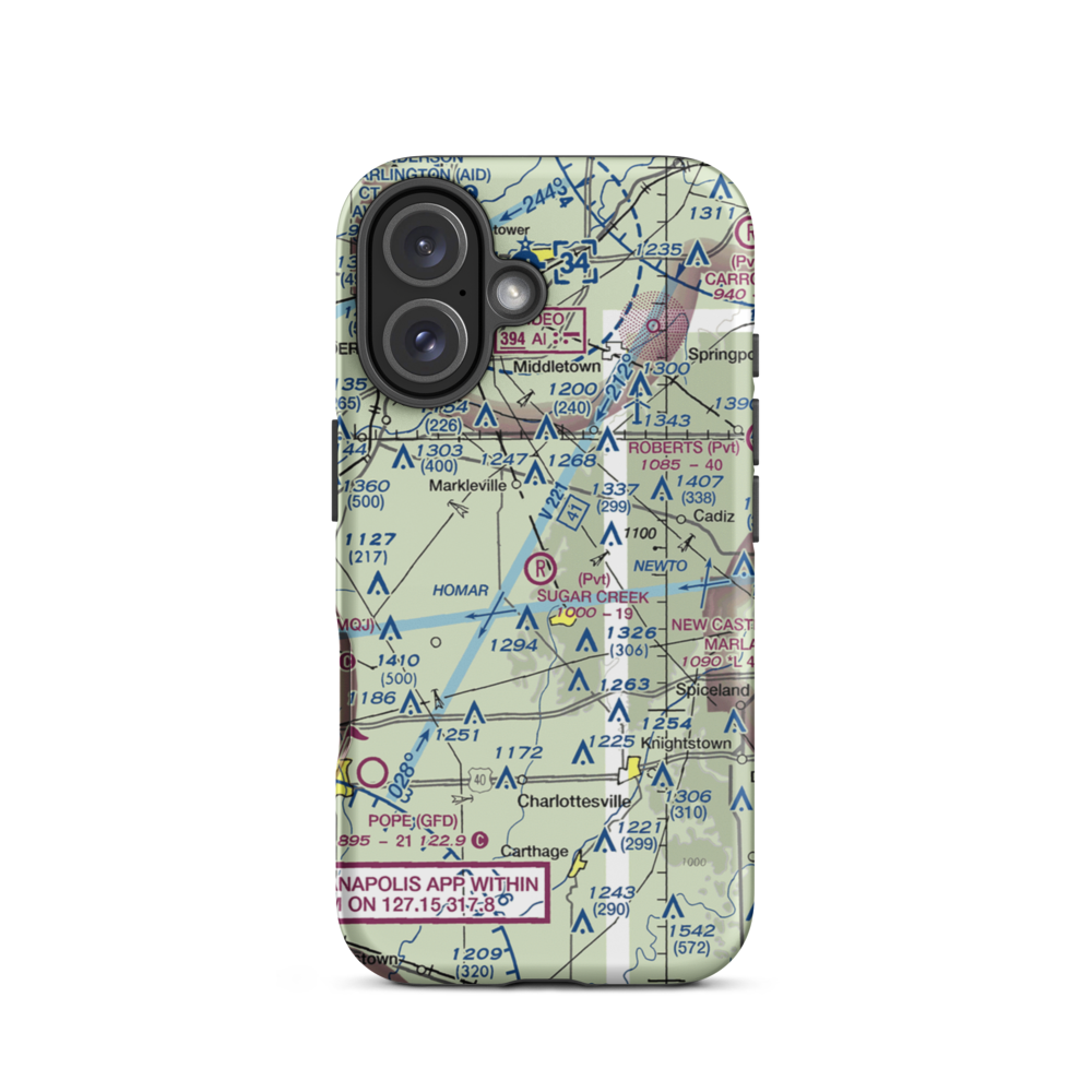 Sugar Creek Air Park (II13) VFR Sectional  Tough iPhone Case iPhone 16 model shown