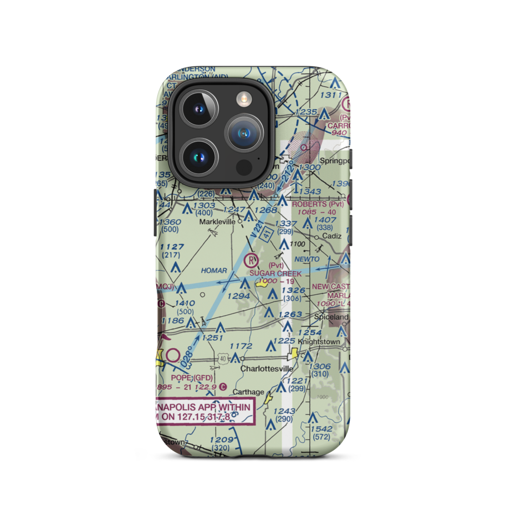 Sugar Creek Air Park (II13) VFR Sectional  Tough iPhone Case iPhone 16 Pro model shown