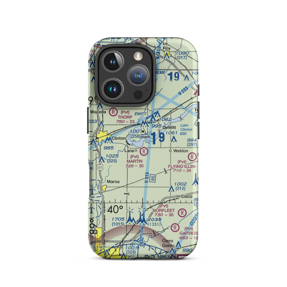 Sugar Hollow RLA Airport (IL27) VFR Sectional  Tough iPhone Case iPhone 16 Pro model shown