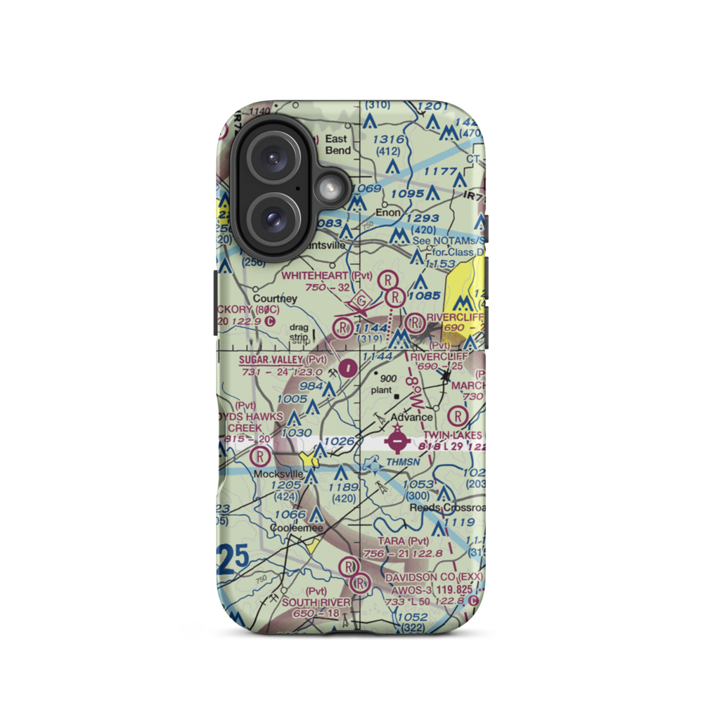 Sugar Valley Airport (31A) VFR Sectional  Tough iPhone Case iPhone 16 model shown