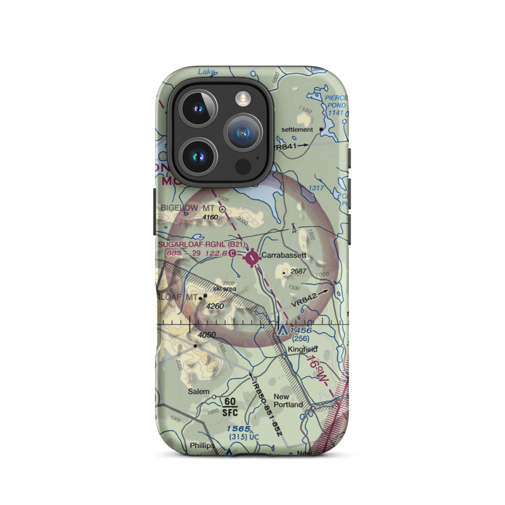 Sugarloaf Regional Airport (B21) VFR Sectional  Tough iPhone Case iPhone 16 Pro model shown