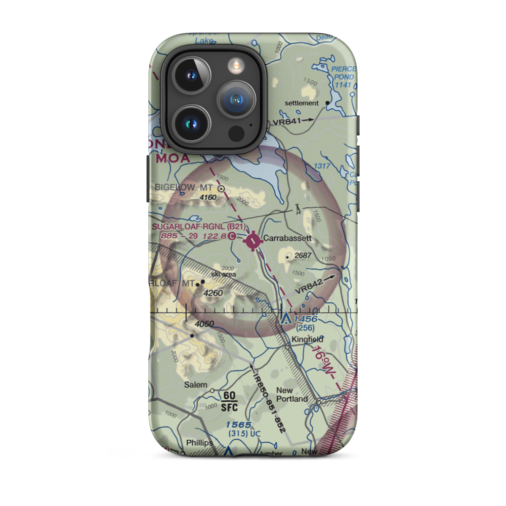 Sugarloaf Regional Airport (B21) VFR Sectional  Tough iPhone Case iPhone 16 Pro Max model shown
