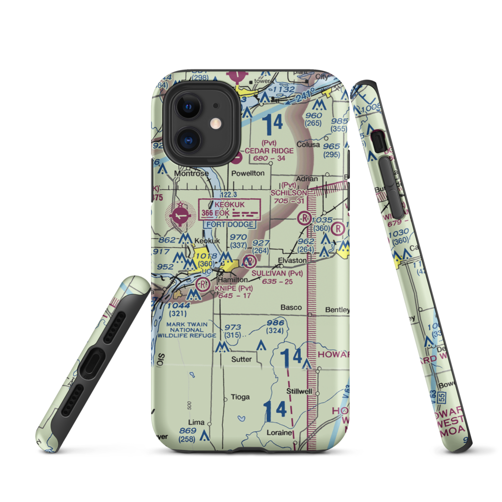 Sullivan Airport (39LL) VFR Sectional  Tough iPhone Case iPhone 11 model shown