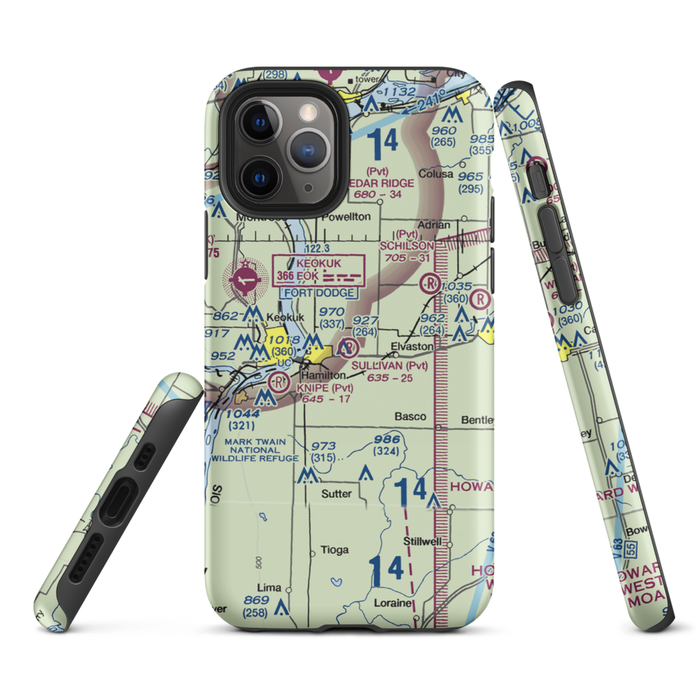 Sullivan Airport (39LL) VFR Sectional  Tough iPhone Case iPhone 11 Pro model shown