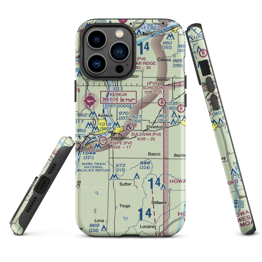Sullivan Airport (39LL) VFR Sectional  Tough iPhone Case iPhone 13 Pro Max model shown