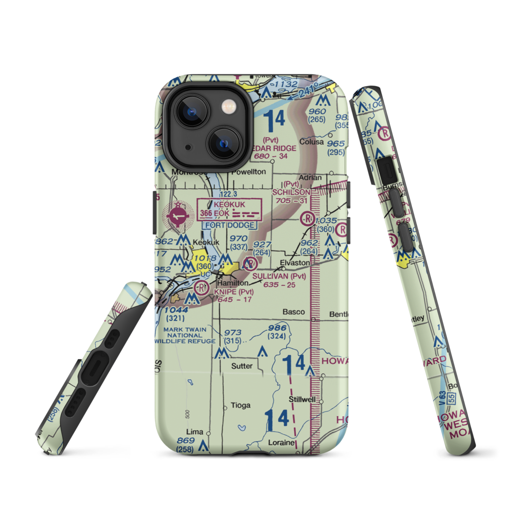 Sullivan Airport (39LL) VFR Sectional  Tough iPhone Case iPhone 14 model shown