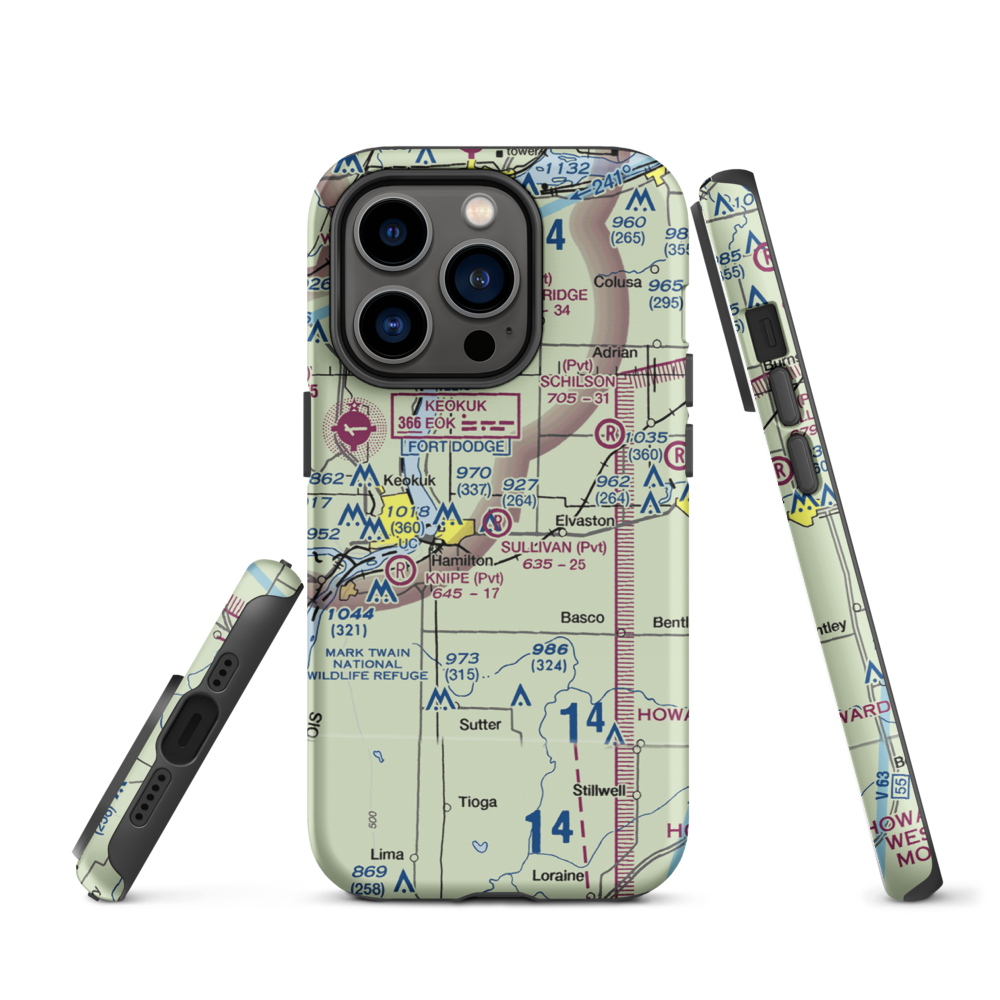 Sullivan Airport (39LL) VFR Sectional  Tough iPhone Case iPhone 14 Pro model shown