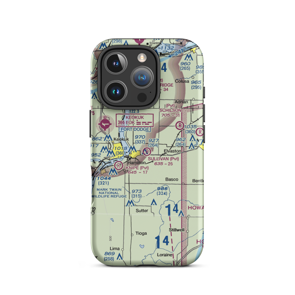Sullivan Airport (39LL) VFR Sectional  Tough iPhone Case iPhone 16 Pro model shown