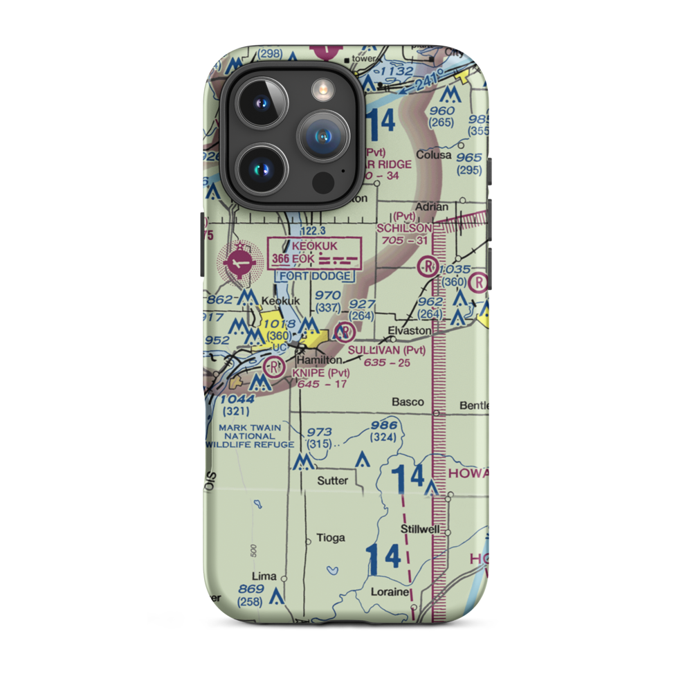 Sullivan Airport (39LL) VFR Sectional  Tough iPhone Case iPhone 16 Pro Max model shown
