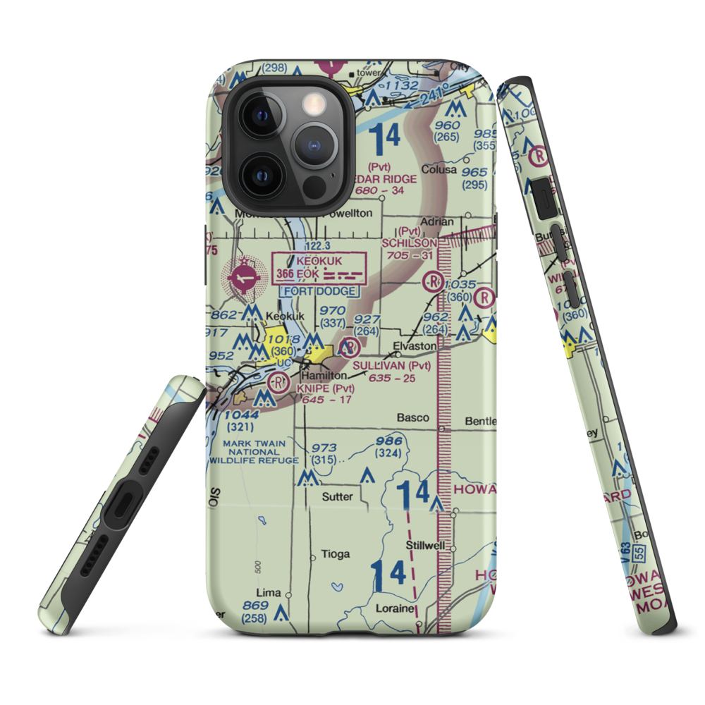 Sullivan Airport (39LL) VFR Sectional  Tough iPhone Case iPhone 12 Pro Max model shown