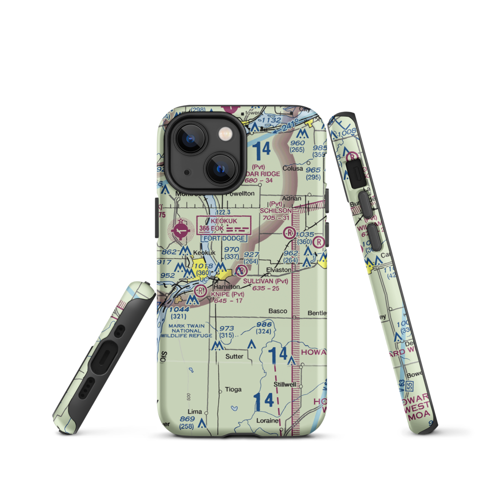 Sullivan Airport (39LL) VFR Sectional  Tough iPhone Case iPhone 13 mini model shown