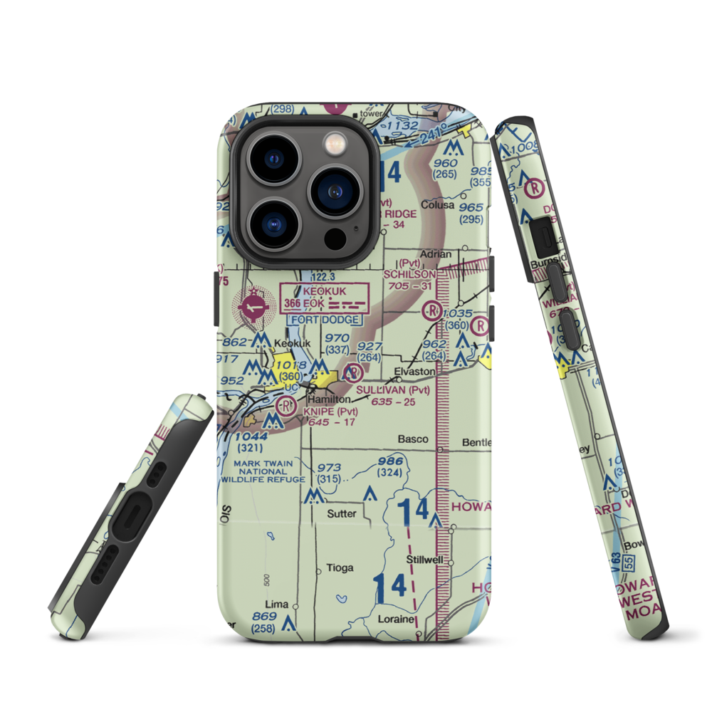 Sullivan Airport (39LL) VFR Sectional  Tough iPhone Case iPhone 13 Pro model shown