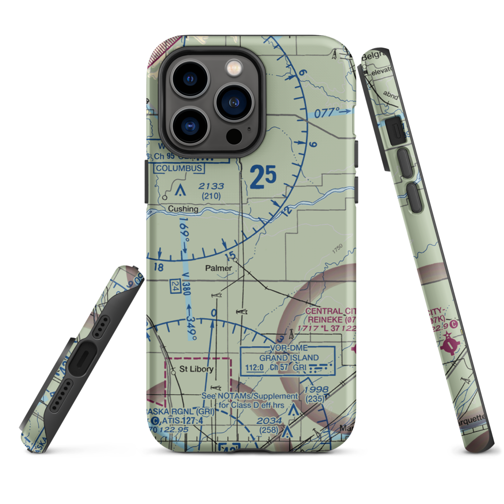 Sullivan Airstrip (NE12) VFR Sectional  Tough iPhone Case iPhone 14 Pro Max model shown