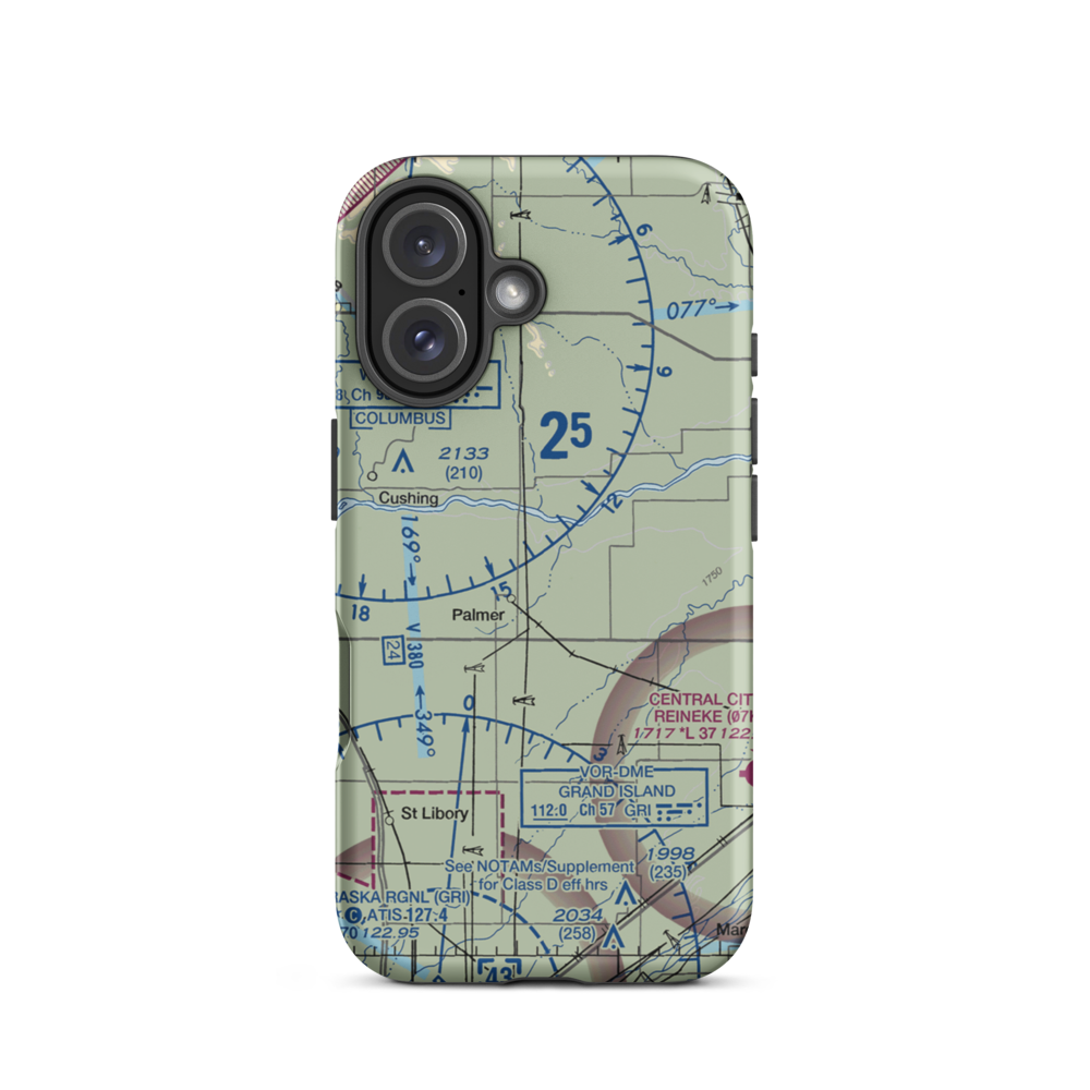 Sullivan Airstrip (NE12) VFR Sectional  Tough iPhone Case iPhone 16 model shown