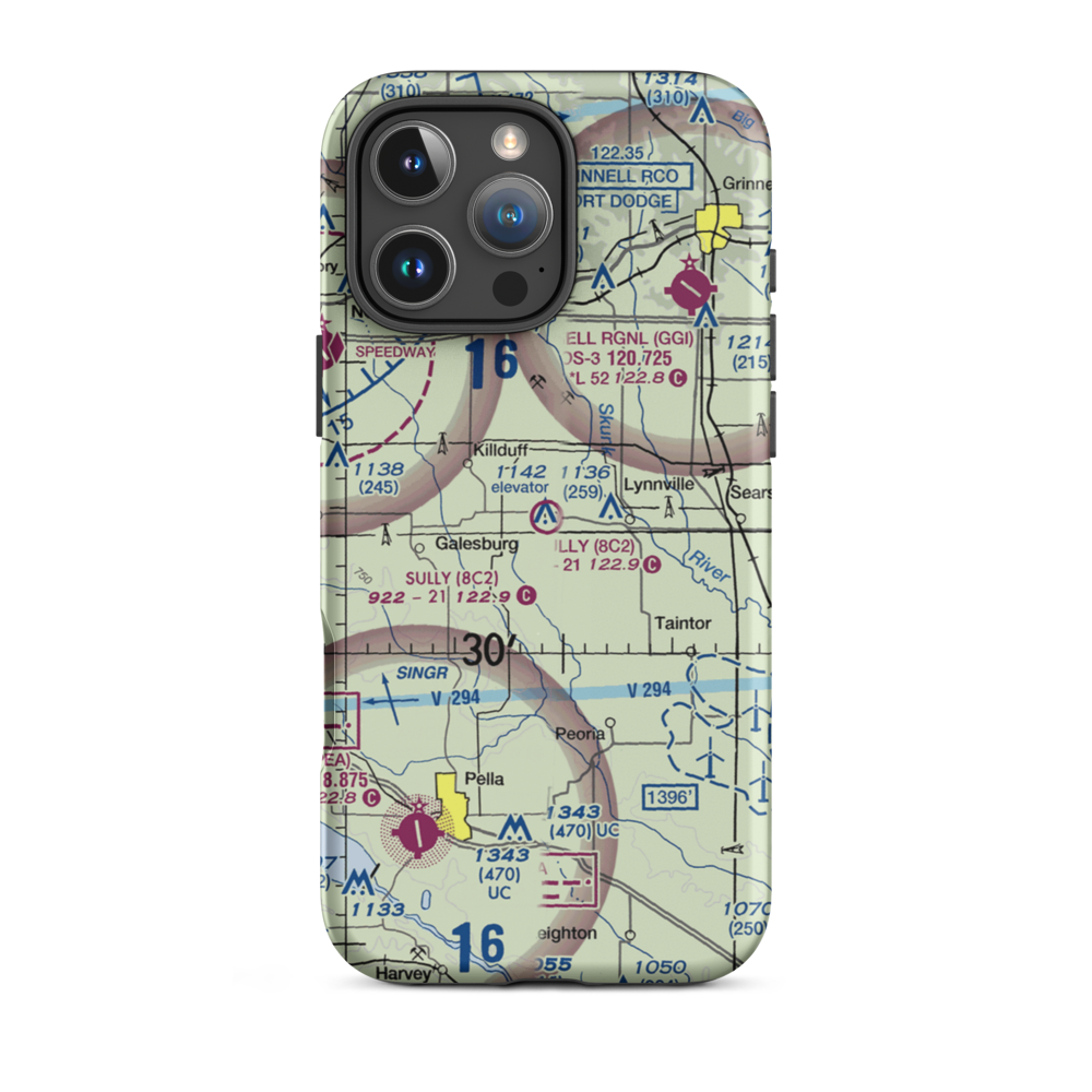 Sully Municipal Airport (8C2) VFR Sectional  Tough iPhone Case iPhone 16 Pro Max model shown