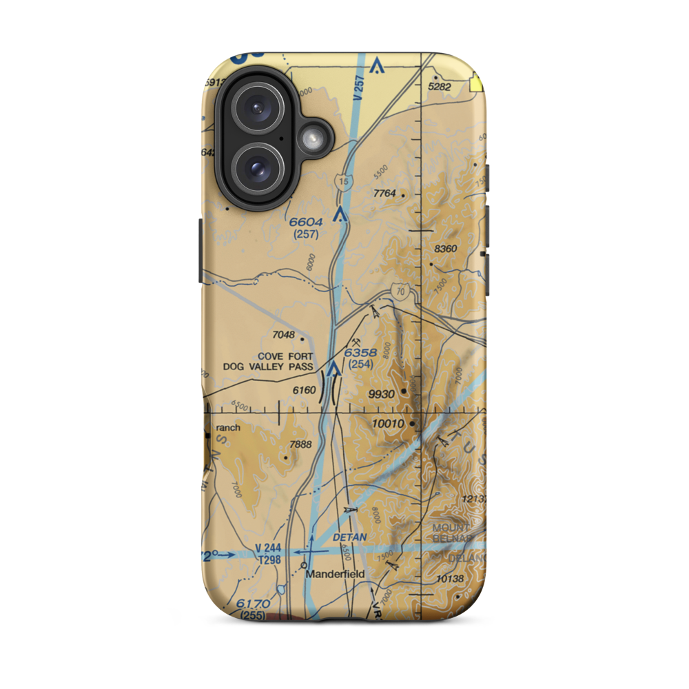 Sulphurdale Airport (UT57) VFR Sectional  Tough iPhone Case iPhone 16 Plus model shown