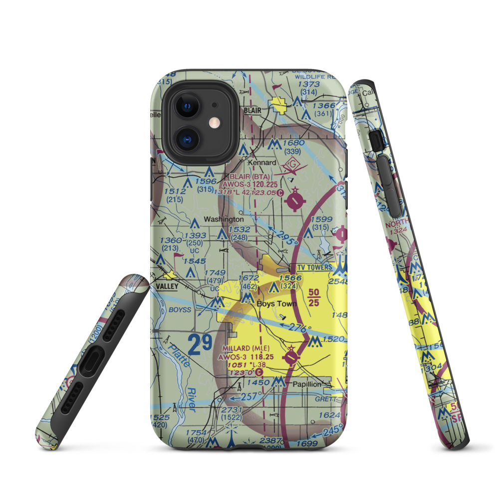Summer Hill Farm Airport (09NE) VFR Sectional  Tough iPhone Case iPhone 11 model shown