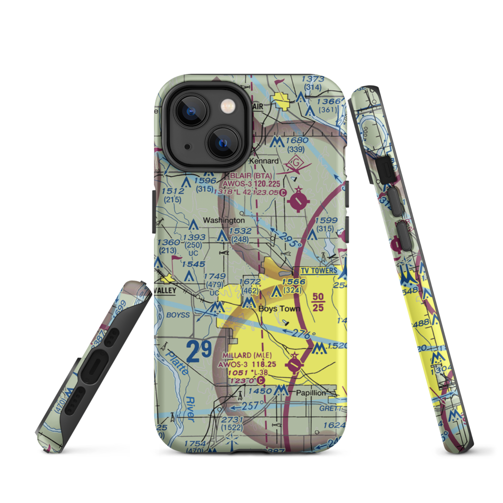 Summer Hill Farm Airport (09NE) VFR Sectional  Tough iPhone Case iPhone 14 model shown