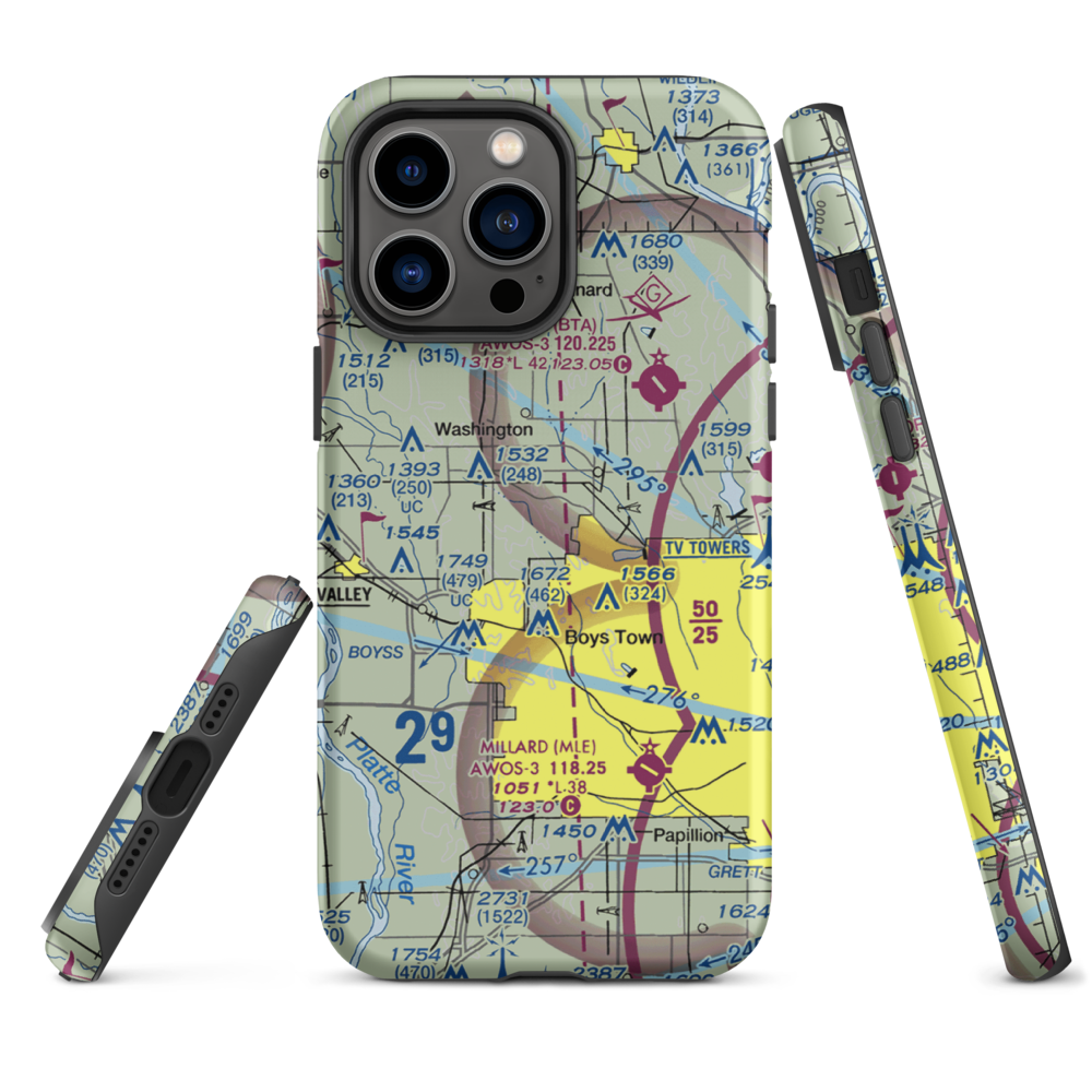 Summer Hill Farm Airport (09NE) VFR Sectional  Tough iPhone Case iPhone 14 Pro Max model shown