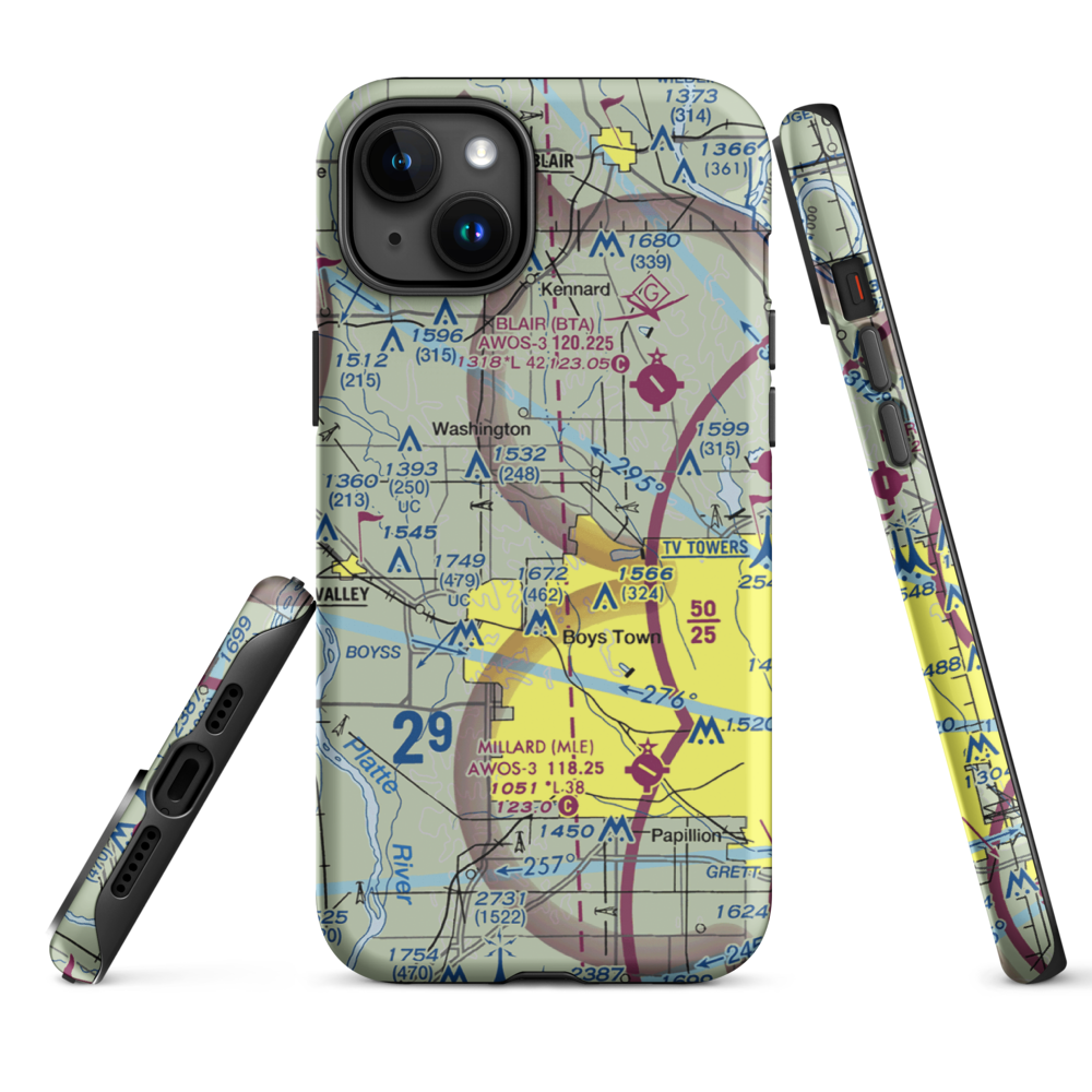 Summer Hill Farm Airport (09NE) VFR Sectional  Tough iPhone Case iPhone 15 Plus model shown